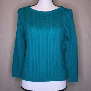 Lord & Taylor Sweater Sz PM Teal