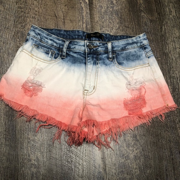 Klique B ombré frayed denim shorts - Picture 1 of 6