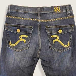 Rock & Republic Kasandra Gold Studded Jeans Size 6