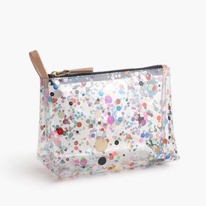 J.Crew Vinyl Confetti Glitter Makeup Bag