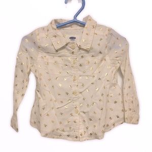 Old Navy Bee print button up shirt 12-18M