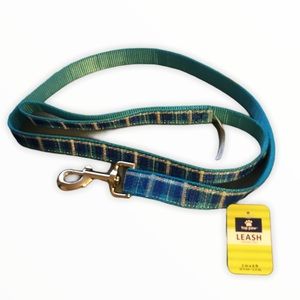 Top Paw Dog Leash Nylon Blue Plaid 4ftx1