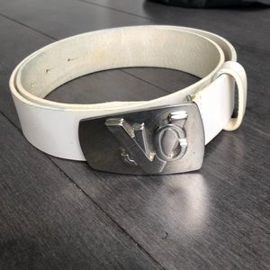 Versace White Leather Belt. Size size 80/95