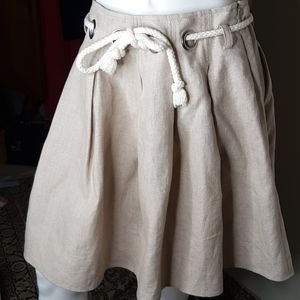 Michael Kors 100% linen skirt with rope tie