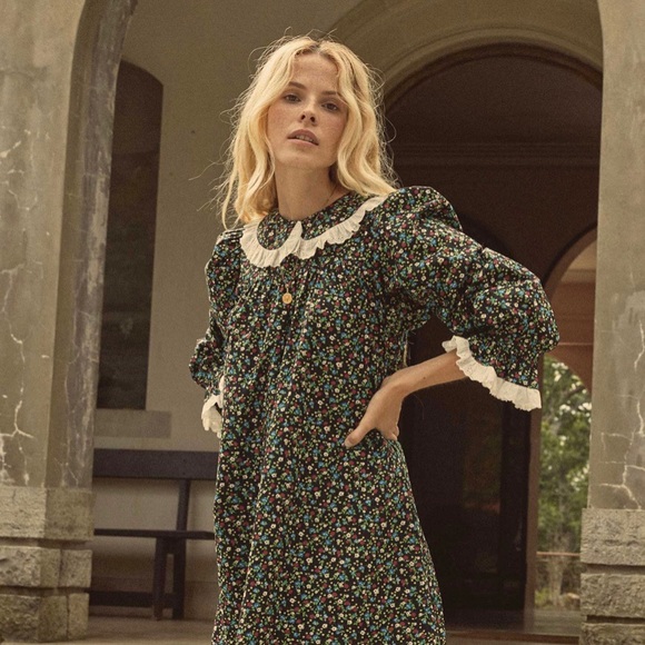 Doen Dresses Nwt Doen Lisette Montpellier Floral Collared Mini Dress Poshmark