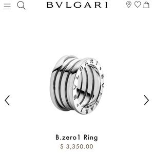 💍💍💍Authentic Unisex 18 Karat White Gold Bulgari Zero Ring Size 7-7.5 US