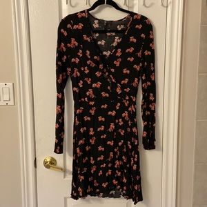 Misguided floral wrap dress - size US 6