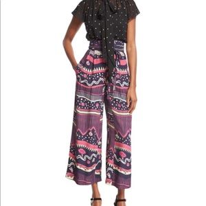 Marc Jacobs Morning Glories Tie-Waist Palazzo Pants, Navy