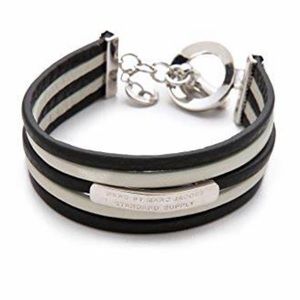 Marc by Marc Jacobs Silver Black multi leather 
Toggle Bracelet