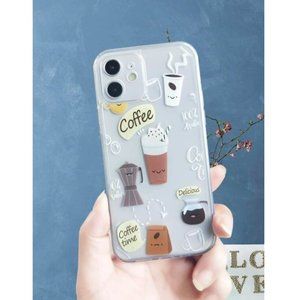 NEW iPhone 13/Pro/Max Coffee Painted Clear iPhone case