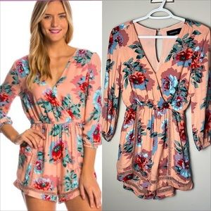 MINKPINK Parade About Floral Long Sleeve Romper