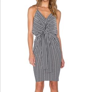 Misa Domino tie-front midi-dress