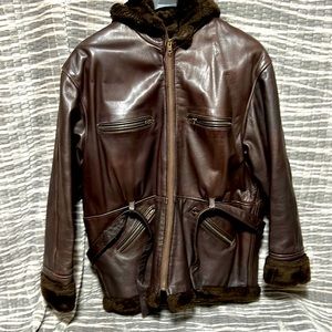 Genuine, leather coat