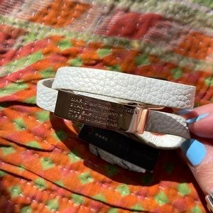 Marc Jacobs Leather Wrap Rose Gold Bracelet