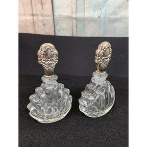 2 Silver Plated Vintage Perfume Bottles