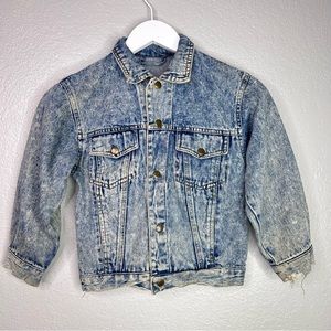 Vintage distressed denim jacket kids size 6