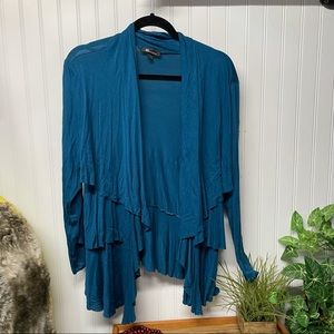 AB Studio Ruffled Cardigan Size Large