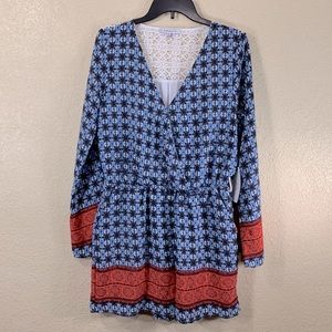 Purple Snow Romper Dress NWT L Blue White Red w/Lace