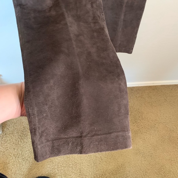 Jeanology | Brown Genuine Leather Straight Leg Pants Size 10P - Picture 3 of 6