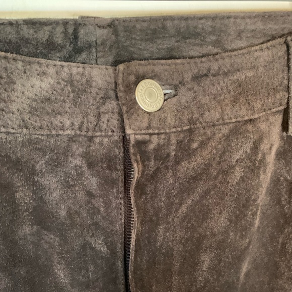 Jeanology | Brown Genuine Leather Straight Leg Pants Size 10P - Picture 4 of 6