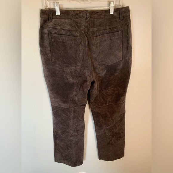 Jeanology | Brown Genuine Leather Straight Leg Pants Size 10P - Picture 5 of 6