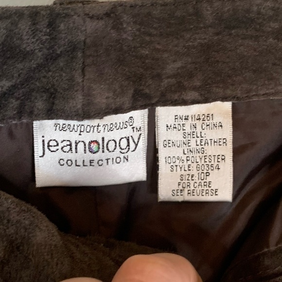 Jeanology | Brown Genuine Leather Straight Leg Pants Size 10P - Picture 6 of 6