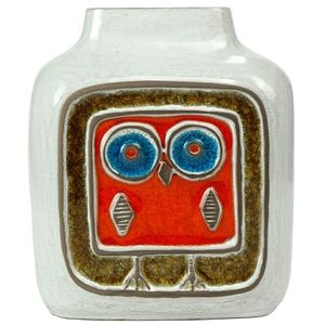 JONATHAN  ADLER GLASS MENAGERIE - OWL VASE, ORIGINALLY $ 509.00