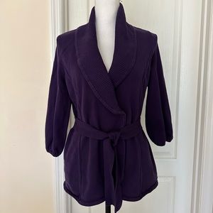 Vtg Alfani Woman’s Purple Cardigan Sweater, Sz M.