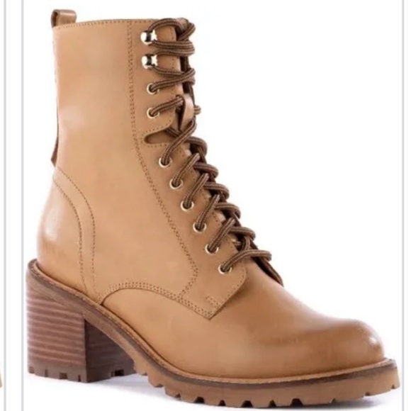 NEW Seychelles x Zappos x Anthropologie | Irresistible Tan Combat boot women’s - Picture 1 of 9