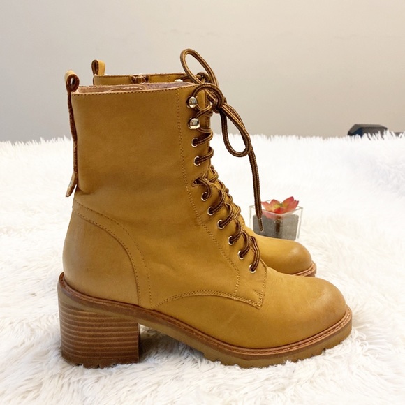 NEW Seychelles x Zappos x Anthropologie | Irresistible Tan Combat boot women’s - Picture 4 of 9