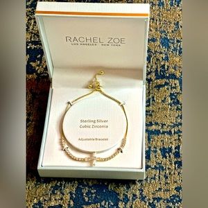New RACHEL ZOE gold-over-silver with Cubic Zirconia cross