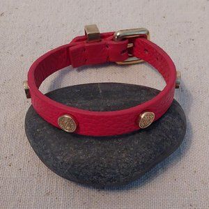 Marc Jacobs pink leather and gold buckle bracelet