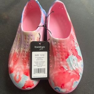 BEBE GIRLS TODDLER PAINT SPLATTER WATER SHOES: PINK: NWT: SZ 11/12