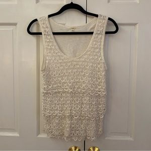 J. Crew Scalloped Cotton Tank