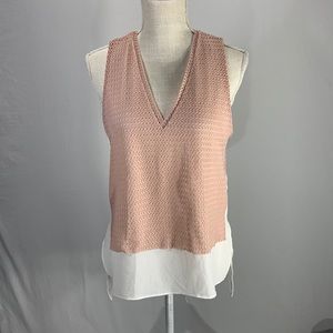 Zara Collection Layered Blush Pink V-neck Sleeveless Blouse Size Medium