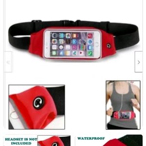 Red Outdoor Running Waist Belt Sports Waist Band Bags For Mobile Phone