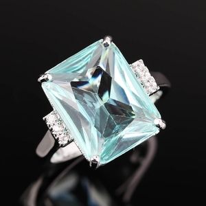 NEW AQUAMARINE S925 STERLING SILVER RING