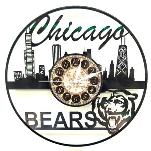 CHICAGO BEARS vinyl record clock