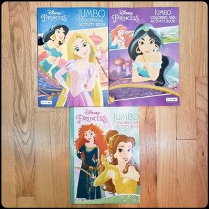 NEW Disney Princesses Jumbo Coloring and Activity Books Bundle of 3