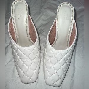 White ASOS design heels