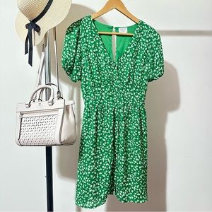 Sienna Sky Green Floral V-Neck Dress