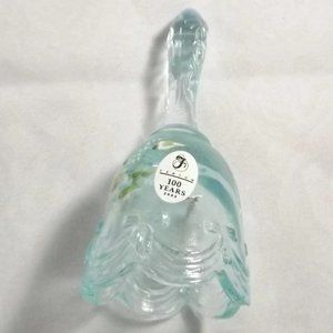 Fenton Glass Blue Hand-painted Bell with Flowers, 100 Years!