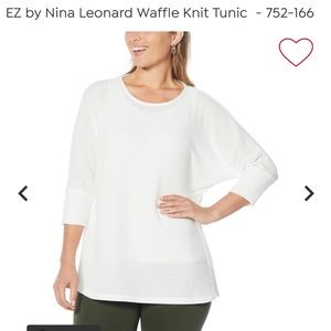 EUC Ez by Nina Leonard White Waffle Top