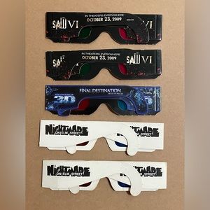 HORROR 3D Glasses from Nightmare on Elm Street - Saw VINTAGE Final Destination