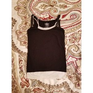 Black and White Mock Layered Tank Top