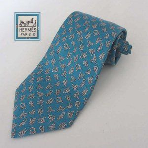 new HERMES 5295 TA sailor knots print silk tie France