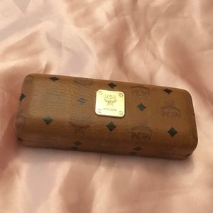 MCM logo glasses case