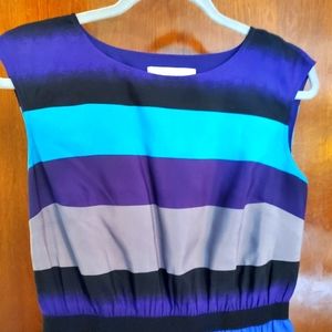 4/$20 LOFT Sleeveless Dress Size SP Striped Purple Teal