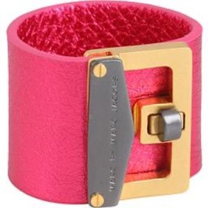 Marc Jacobs Metallic Bianca Peony Leather Cuff