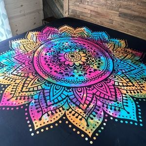 Large Colorful Mandala Tapestry